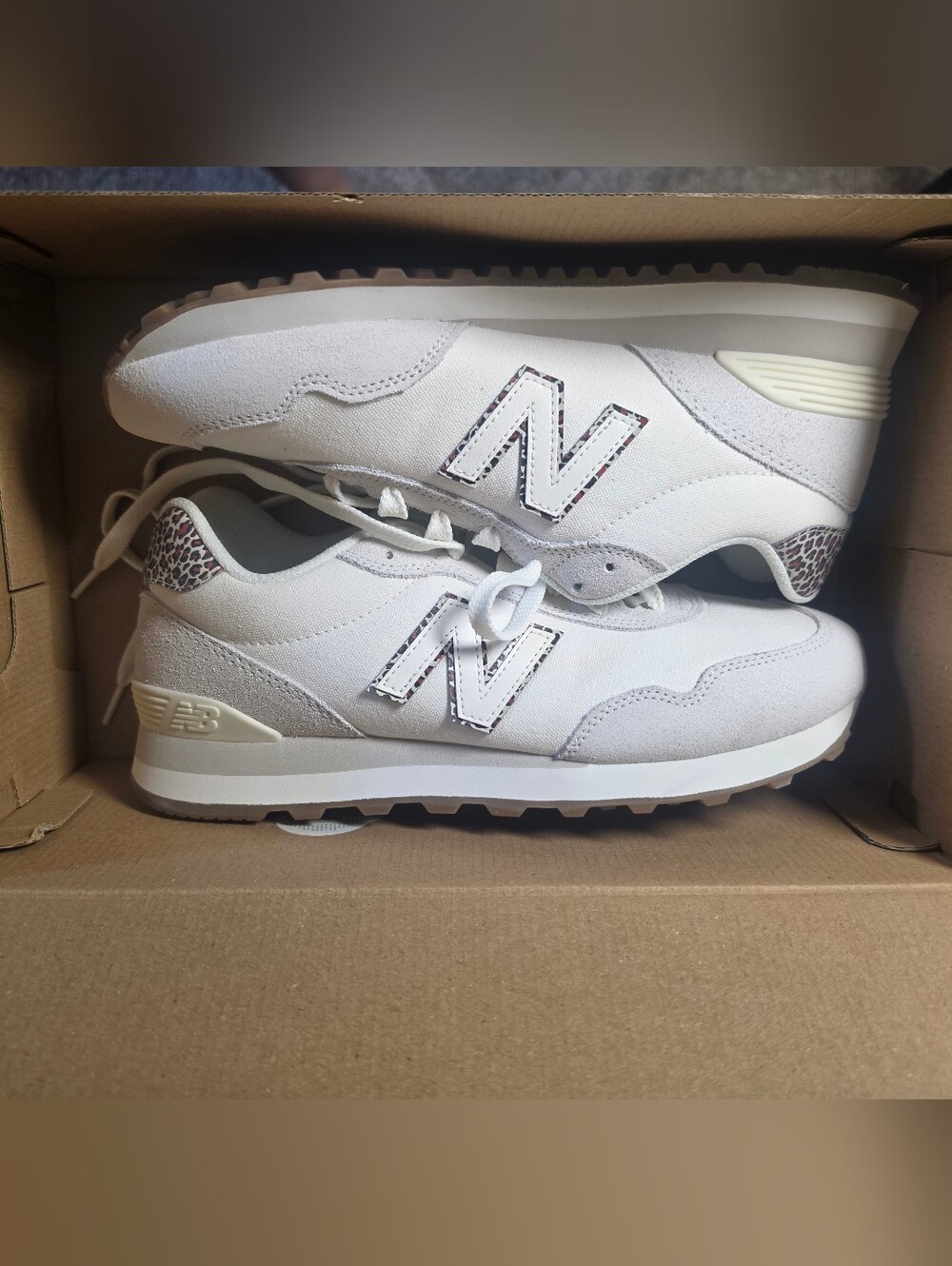Womens New Balance 515 Classics - White/Leopard Sneakers Sz 10 WL515S03